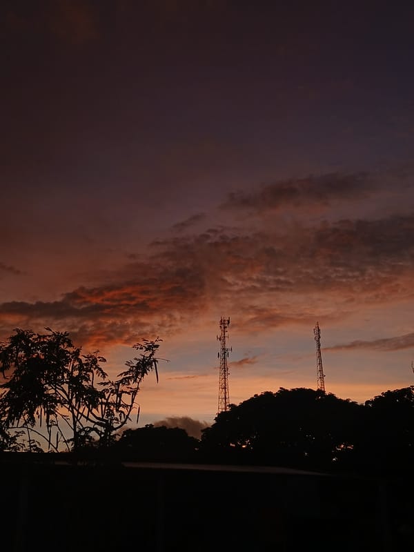 Vivid sunset sky over La Tagua, Venezuela