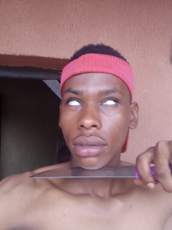 Person in headband captured in expressive poses with food