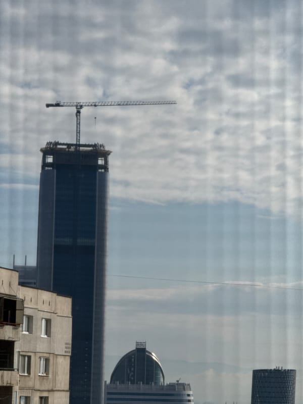 Morning urban scenes documented in Sofia construction area
