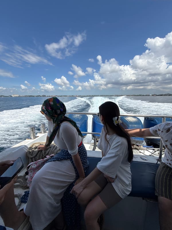 Tourist boat tour captured near Denpasar, Indonesia