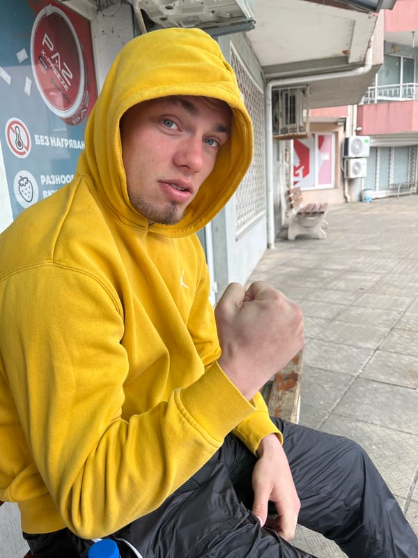 Young man practices martial arts moves on Burgas streets