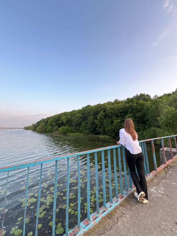 Evening leisure moments captured at Ternopil Lake, Ukraine