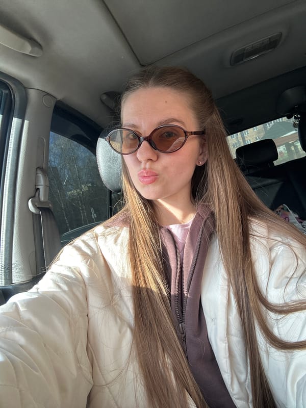 Woman observed having coffee in car in Klin, Russia