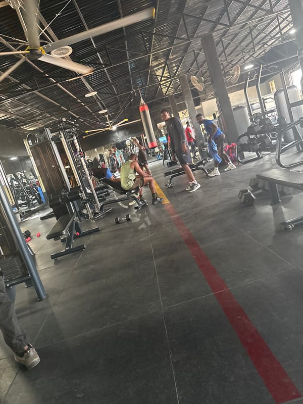 Morning workout session documented at Fit Studio gym in Rubuchi