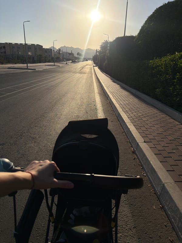 Golden-hour stroll and selfie along Sharm El Sheikh walkway