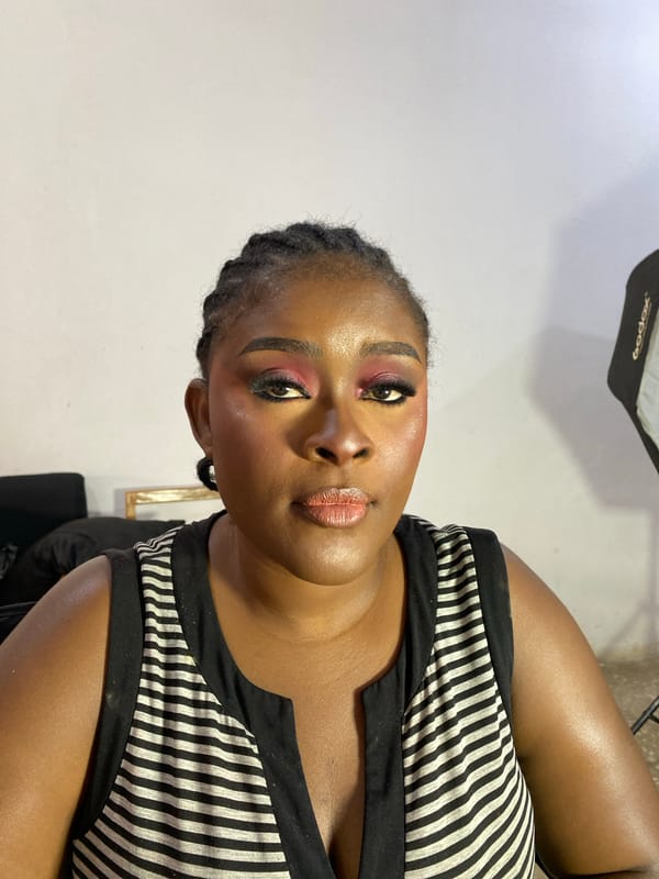 Makeup session documented in Gura Top, Nigeria