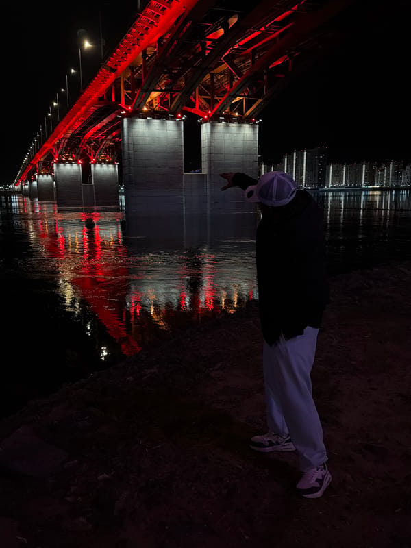 Person spotted by Yenisey River in Krasnoyarsk at night