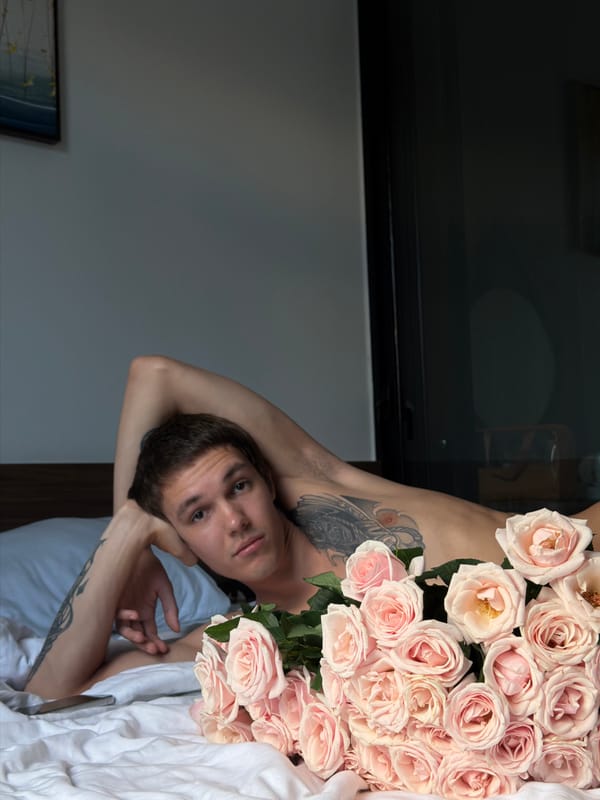 Morning romance with roses and orange cat in Đà Nẵng bedroom