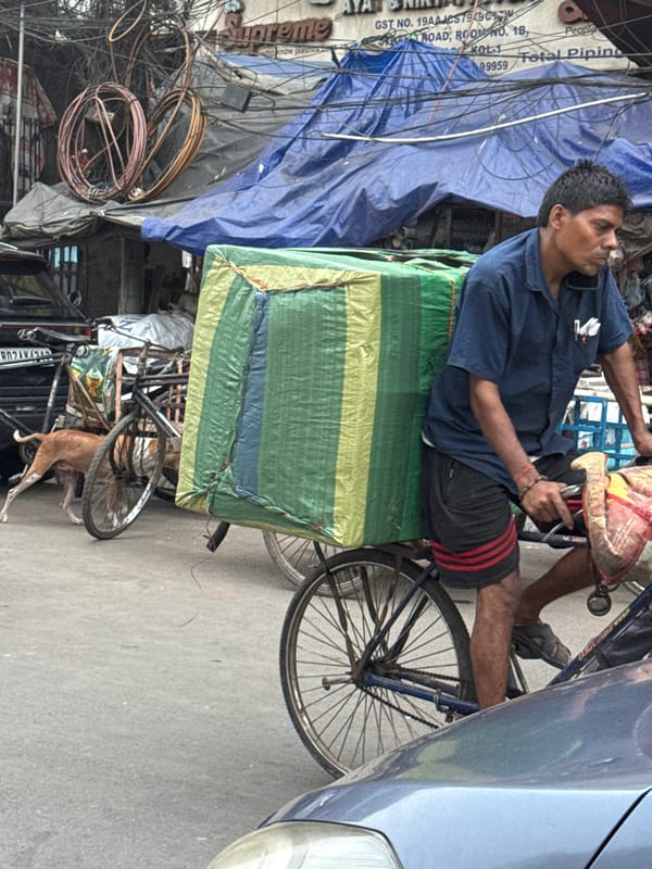 Early morning street life observed in Kolkata