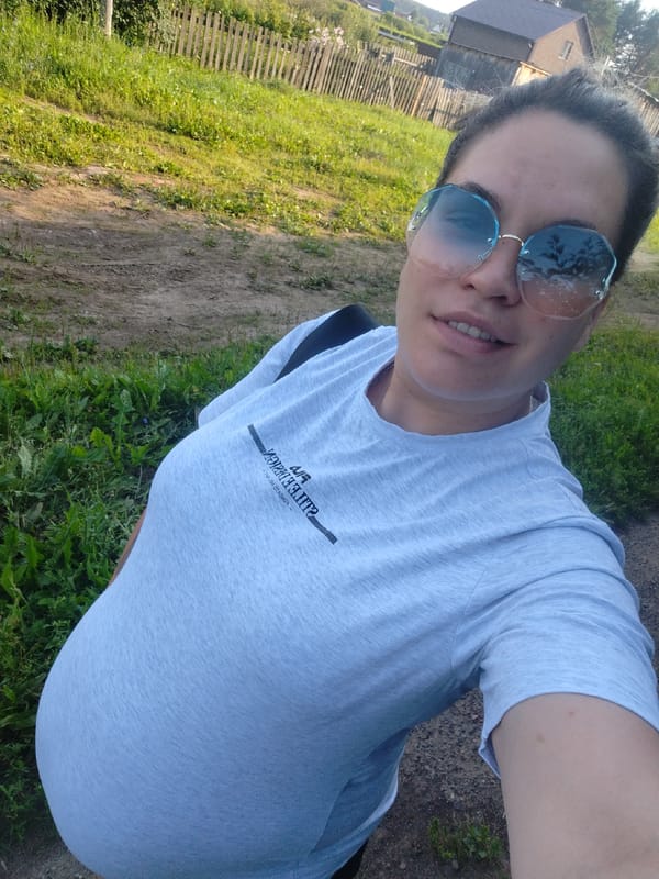 Selfie moment in rural Rusalevka, Russia