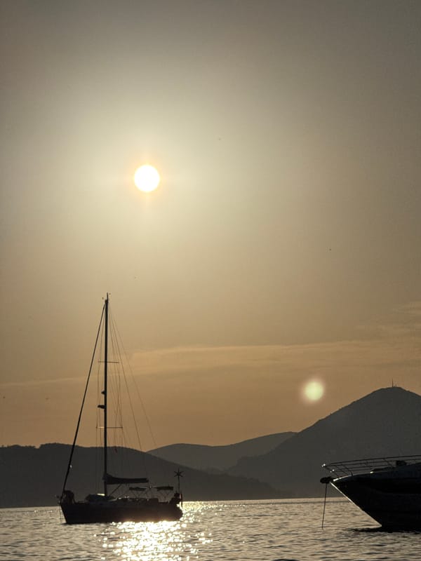 Golden hour at the Adriatic coast near Sveti Stefan