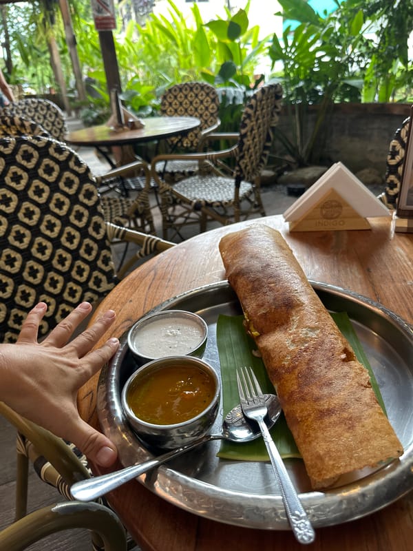 Dosa lunch at a laid-back open-air spot on Koh Phangan