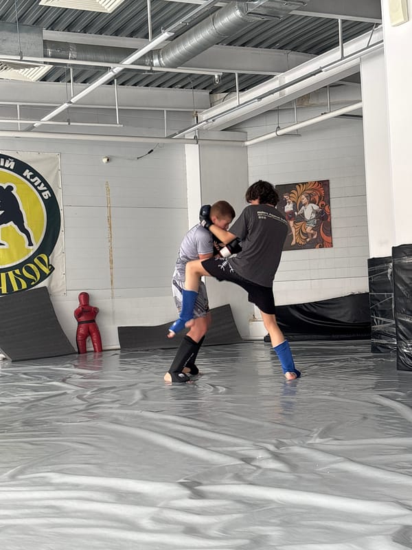 Early morning combat sports training session observed in Perm gym