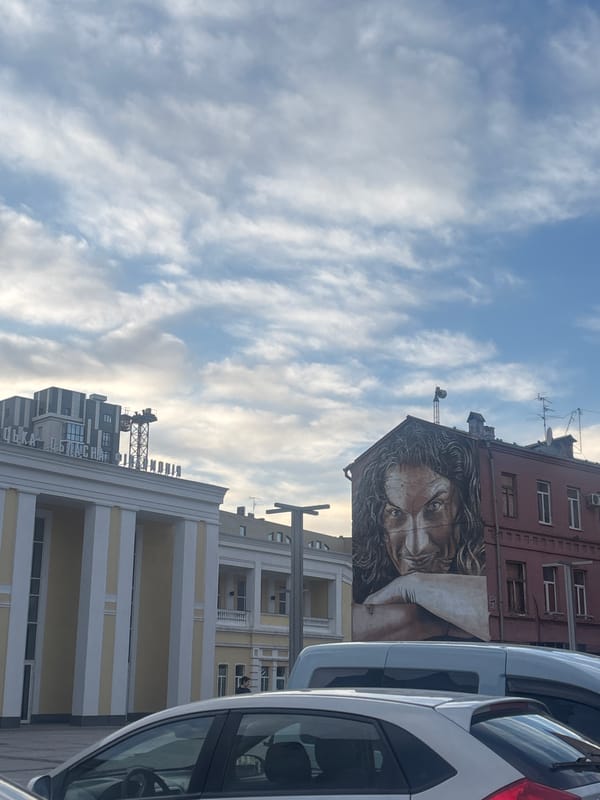 Street art and construction documented in Kharkiv, Ukraine