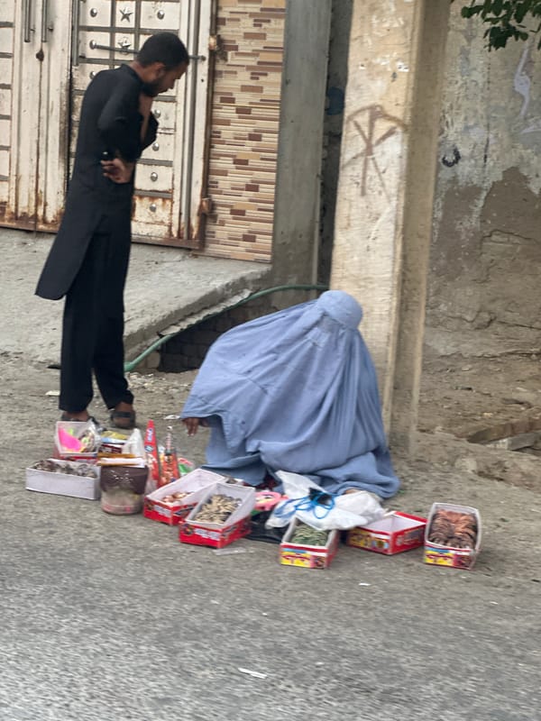 Street vendor sells accessories in Quetta, Pakistan