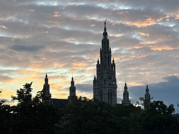 Vienna's historic center on a cloudy summer evening