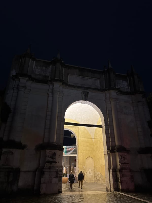 Evening stroll captures historic Ravenna under dramatic skies