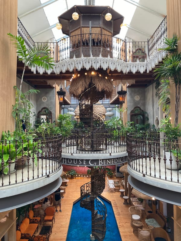 Inside House of Benedict, Pattaya's wildly eclectic multi-level cafe