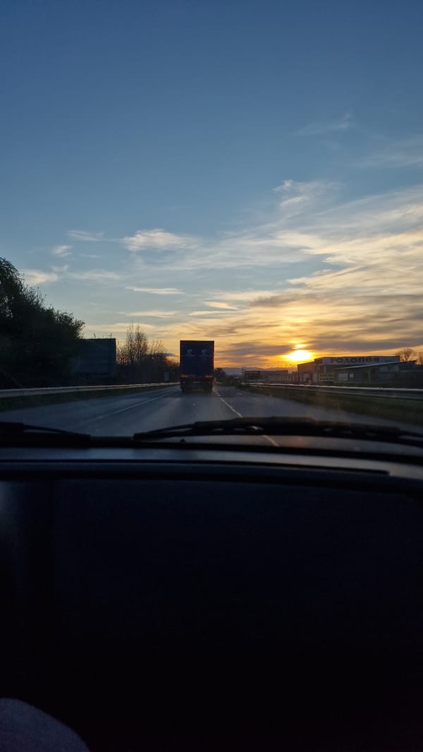 Highway travel documented near Plovdiv, Bulgaria