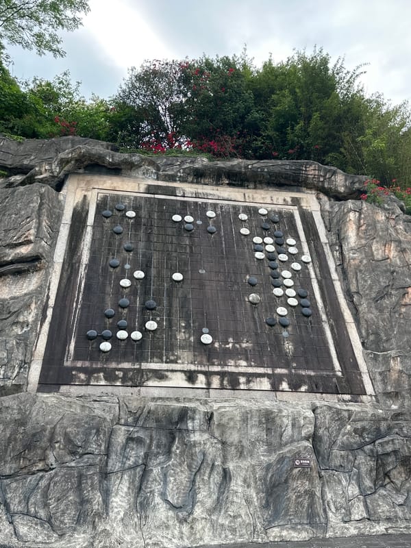 Go board spotted on rock formation in Liangjiang
