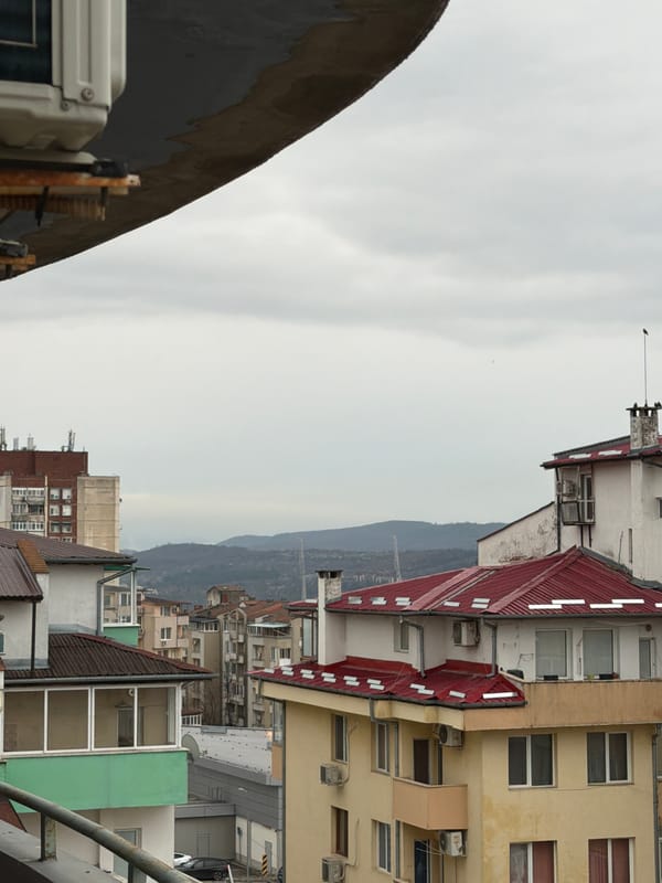 Elevated view captures Veliko Tarnovo's varied urban architecture