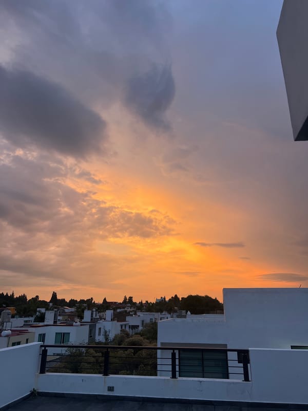 Sunset witnessed across Cholula, Mexico during evening hours