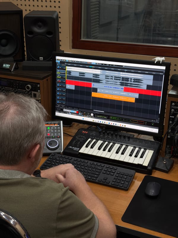 Music recording session documented at Krasnoyarsk studio