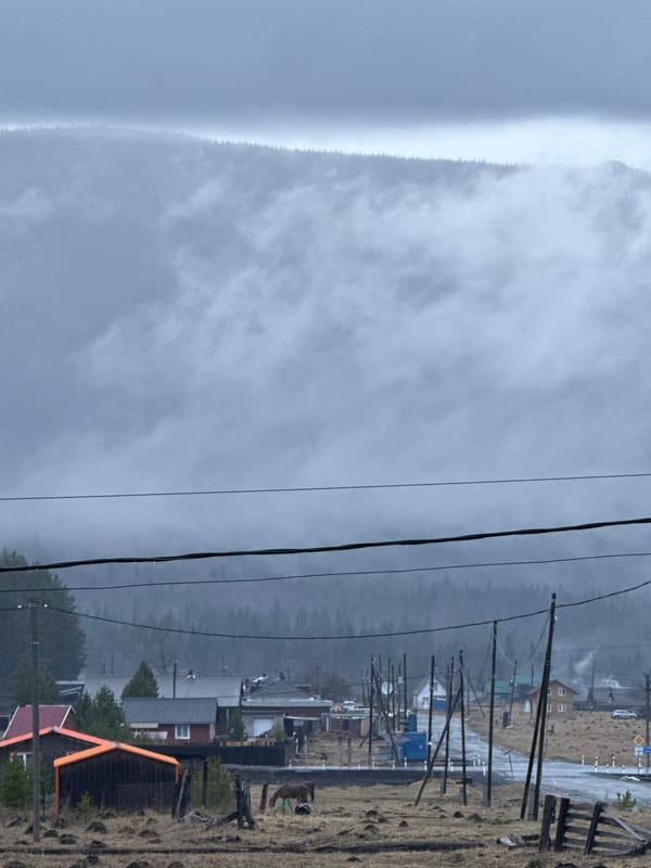 Spring rain creates muddy conditions in rural Russian communities