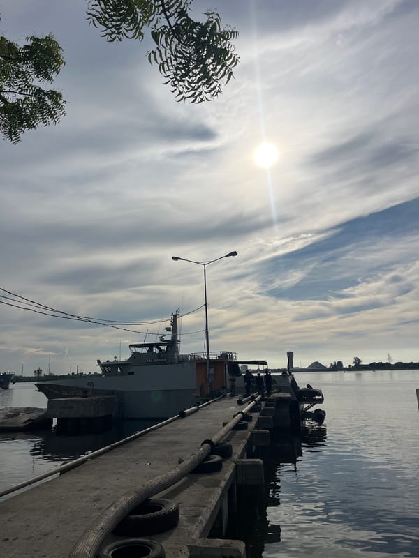 Indonesian naval ship KAL Bireuen docks at Tambonbaroh port