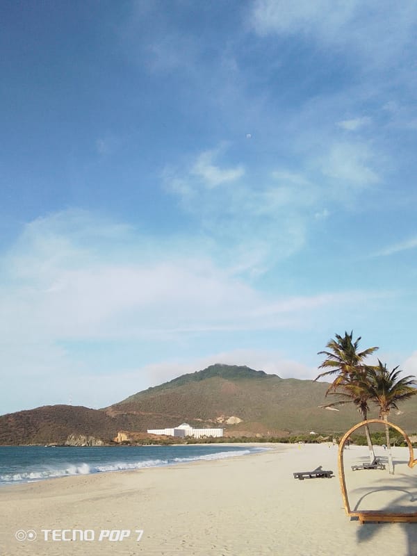 Evening beach scenes documented in Pedro González, Venezuela
