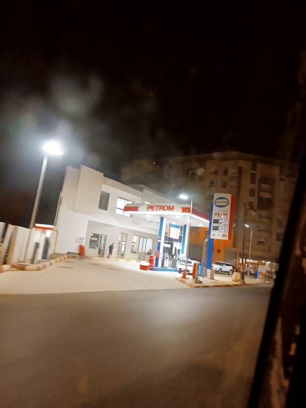 Gas station operates normally in Meknes, Morocco
