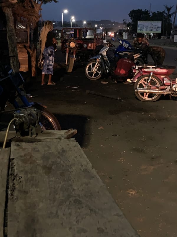 Evening street life documented in Gbeleko, Nigeria