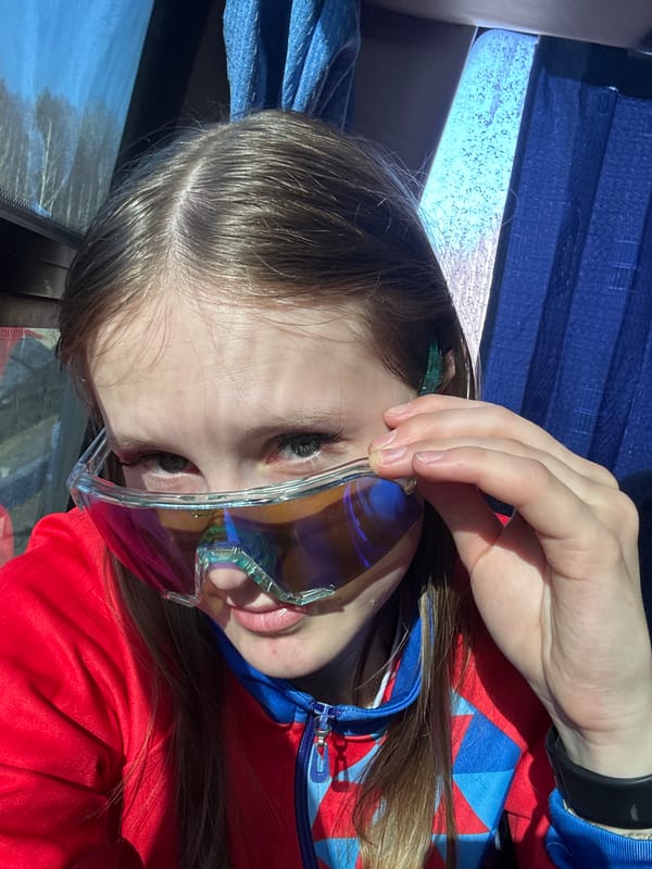 Person tries on eyewear in vehicle near Berezniki field