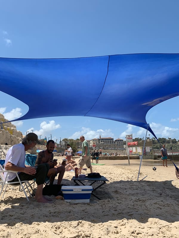 Morning beach activity documented along Tel Aviv coastline