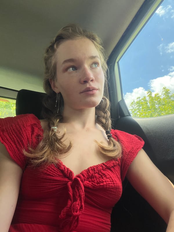 Woman in red top observed in car in Montenegro