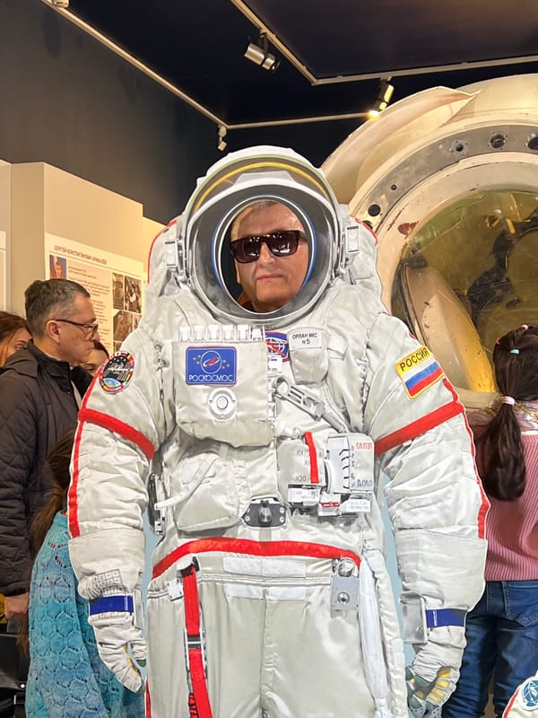 Visitors document Russian space museum exhibits in Saint Petersburg