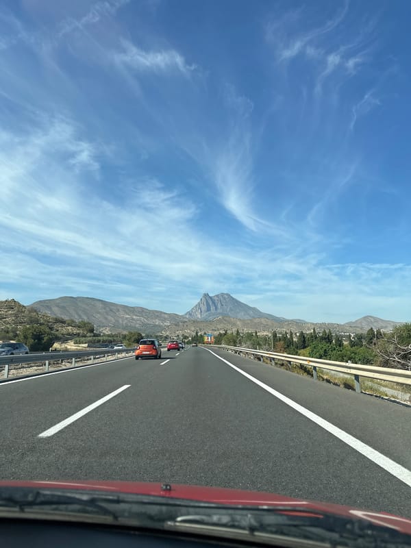 Highway traffic documented near La Vila Joiosa, Spain
