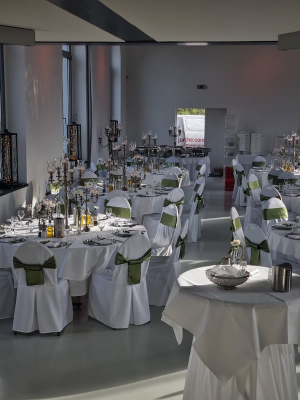 Wedding reception venue prepared in Saarbrücken, Germany