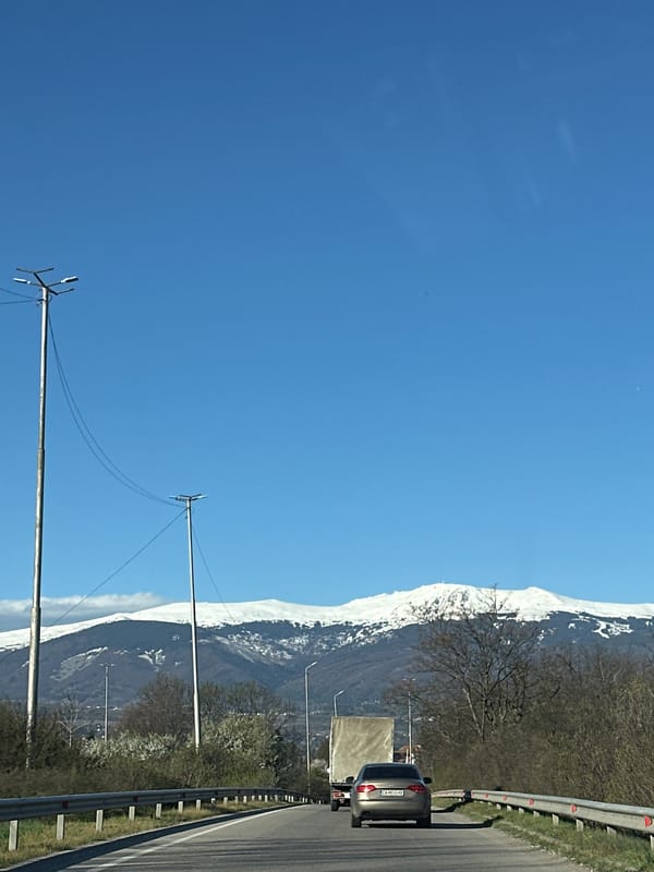 Clear morning views of snow-capped mountains captured in Lozen