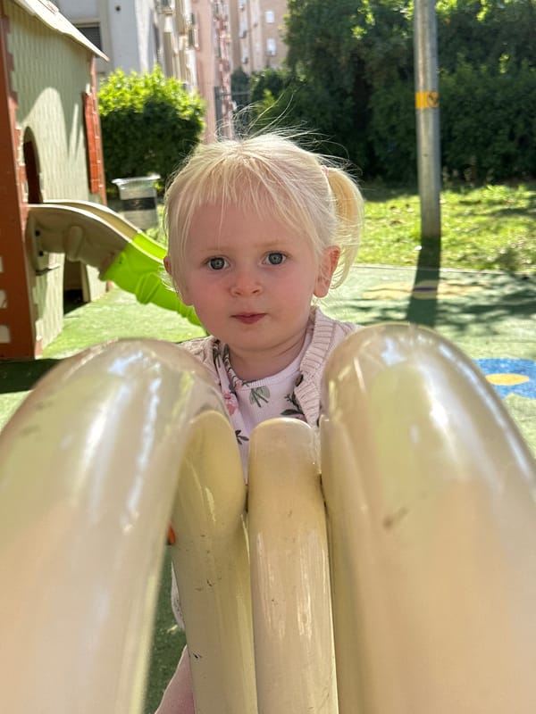 Child enjoys playground time in Petah Tikva, Israel