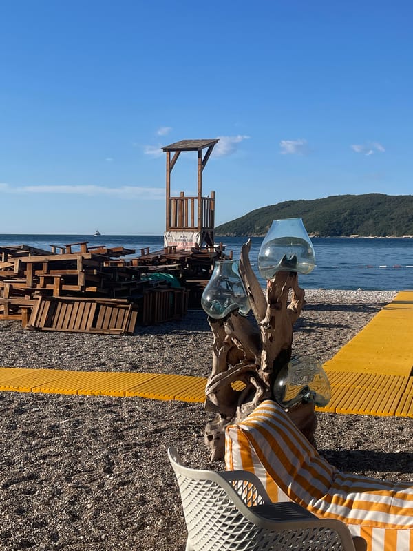 Early morning scenes around Budva's streets and waterfront