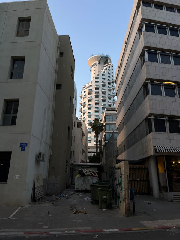 Tel Aviv street scenes documented during sunset hour