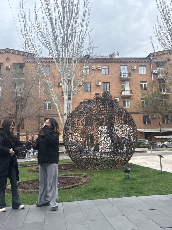 Casual moments in Yerevan: street conversation and iPad unboxing