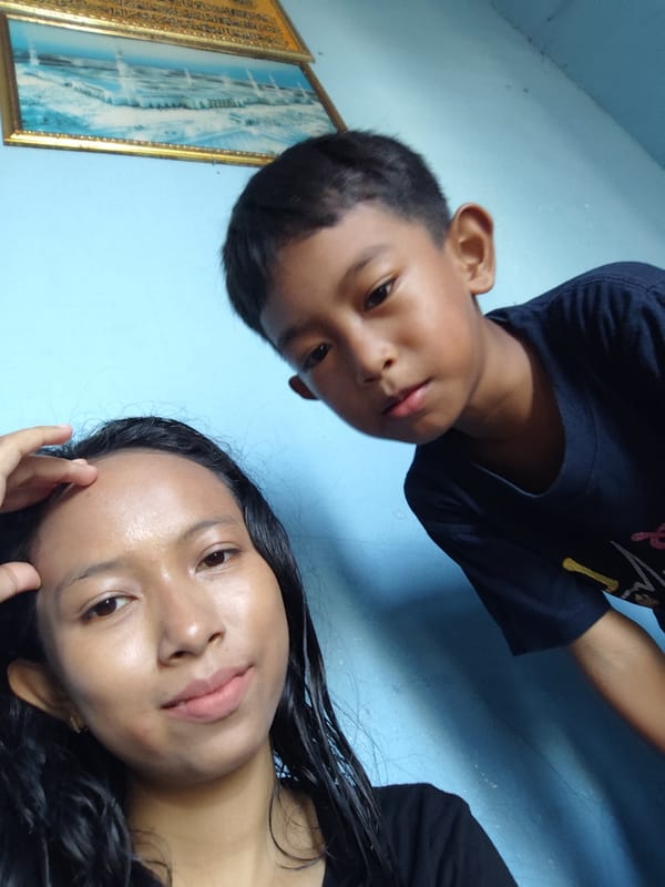 Candid moments at home after getting wet