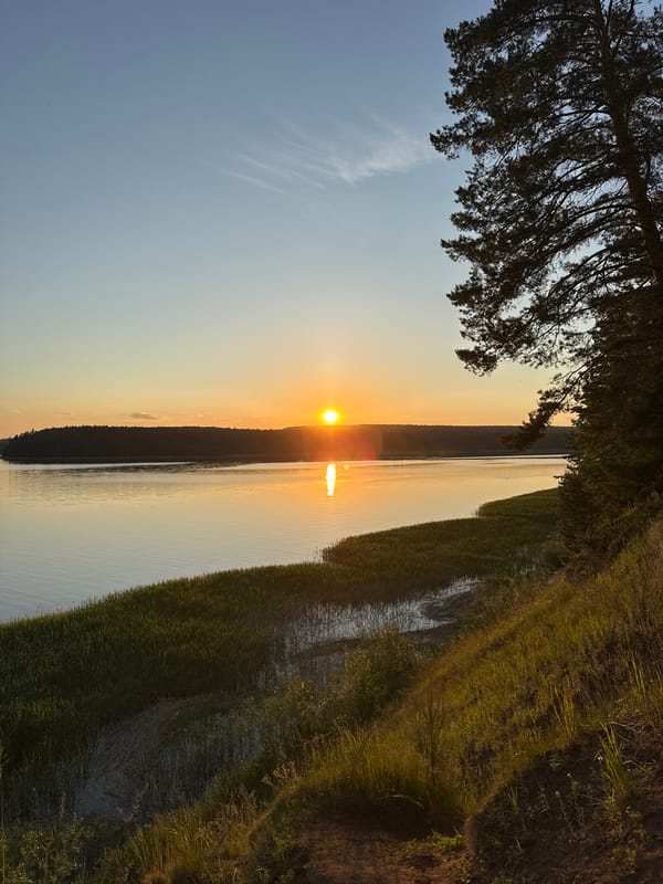 Sunset observed over Votkinsk Reservoir in Russia