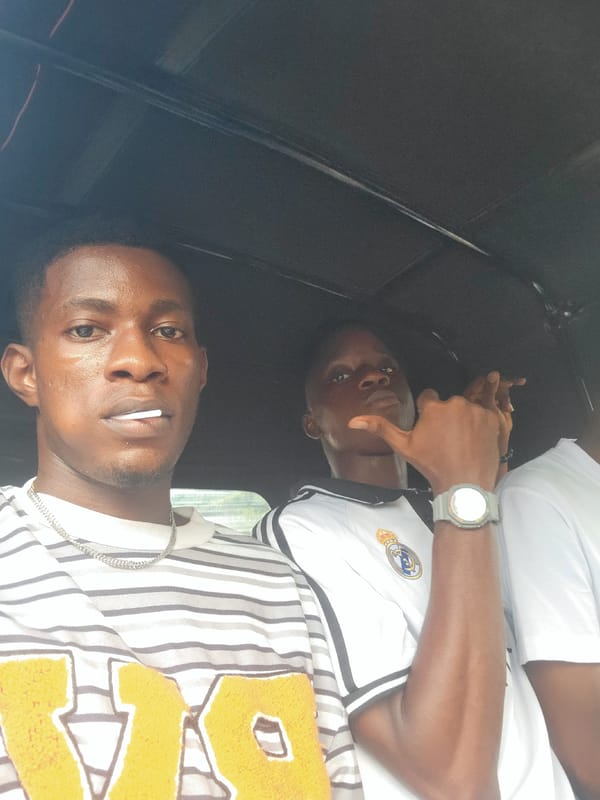 Selfie inside a vehicle in Egbagu, Nigeria