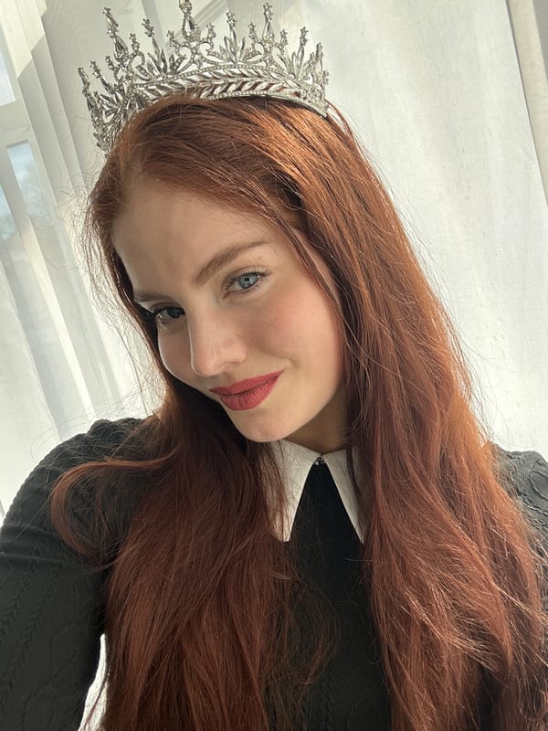 Portrait photograph captured in Riga shows woman with reddish hair