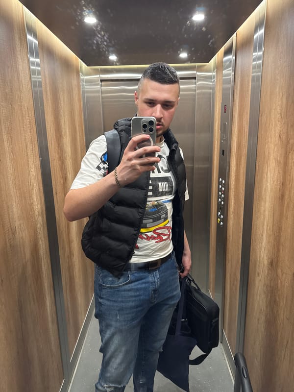 Evening activities in Sofia: elevator selfie, cryptocurrency trading