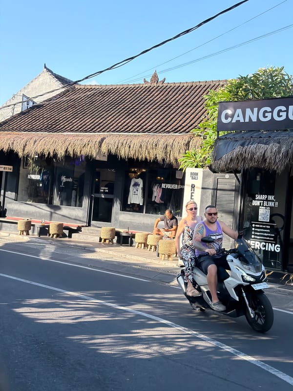 Morning scenes and street life in North Kuta