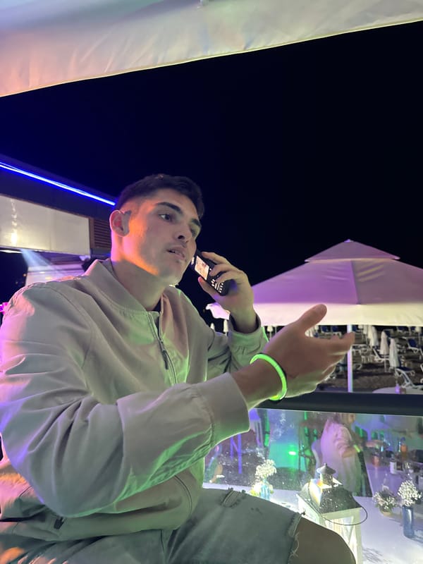 Young man spends evening at nighttime venues in Sozopol